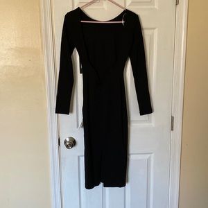 Black mid length backless dress